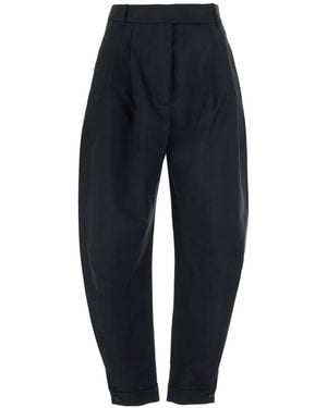Rohe Wool Blend Trousers With Cuff Hem Virgin Trousers - Blue
