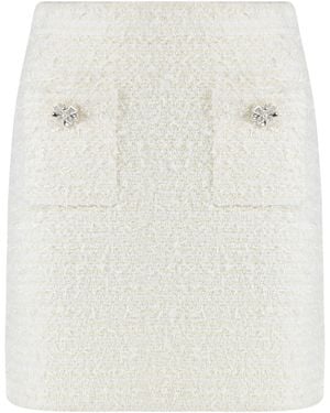 Self-Portrait Knitted Mini Skirt Cotton - White
