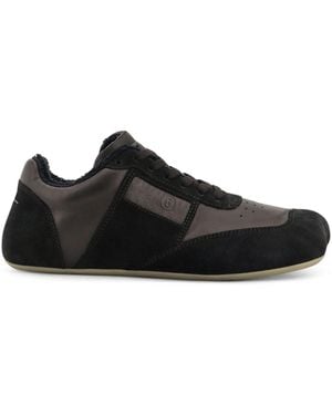 MM6 by Maison Martin Margiela Anatomic Suede And Leather Sneakers - Black