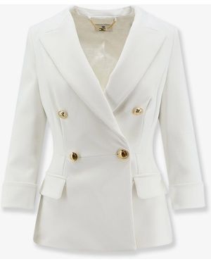 Elisabetta Franchi Blazer Stretch Fabric, Polyester Blazers - White