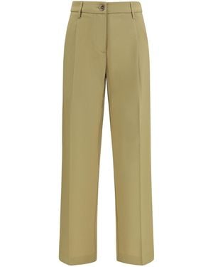 Cruna Trousers Wide-Leg Virgin Wool (Fleece) Trousers - Green