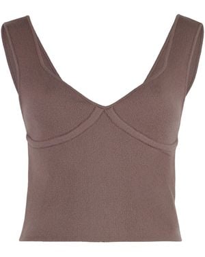 SABLYN Iridian Wool-Cashmere Knitted Top Tops - Brown