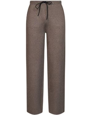 Hevò Taupe Compact Knit Torre Mozza Sweatpants - Brown