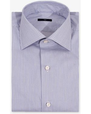 Larusmiani Monceau Sartorial Cotton Shirt Hand Made - Purple