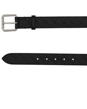 Bottega Veneta Braided Calf Leather Belt - Black