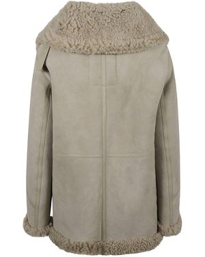 ジャケット BURBERRY Cappuccino Shearling Jacket Burberry Cappuccino Shearling Jacket in Natural | Lyst