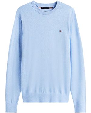 Tommy Hilfiger Crew Neck Sweater With Logo - Blue