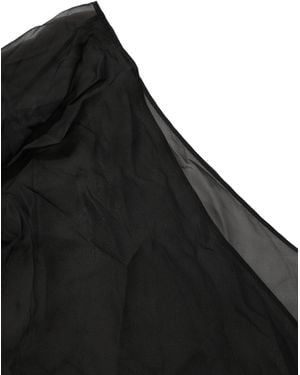 Dolce & Gabbana Wrap Sheer Chiffon One Shoulder Top Silk - Black