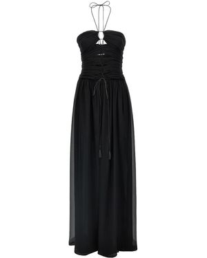 Tom Ford Cut-Out Detail Silk Maxi Dress - Black
