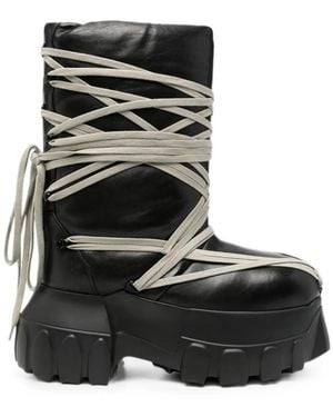 Rick Owens High-Top Trainers Leather Calf - Black