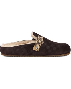 Burberry Mules With Hair Calf Slippers - Brown