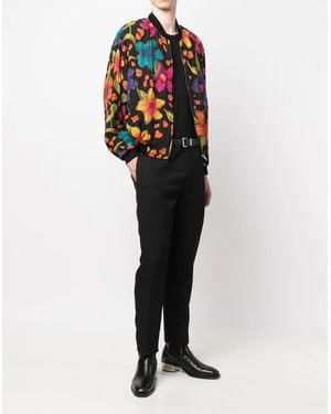 Saint Laurent Teddy Fleurs Crepe Jacket - Multicolour