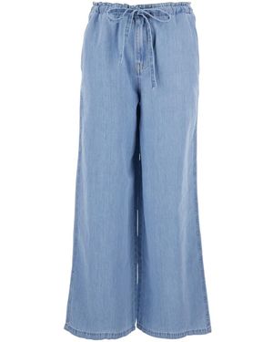 AG Jeans Kali Light Jeans With Wide Leg And Drawstring On The Front - Blue