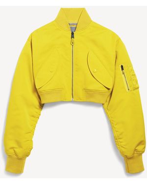 Balenciaga Cropped Bomber Jacket - Yellow