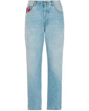 MC2 Saint Barth Belleville Light Denim Jeans With Crochet Pockets Pant - Blue