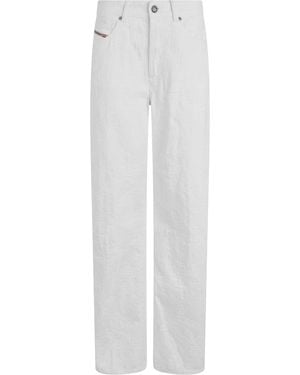 DIESEL Straight-Leg Denim Jeans Cotton - White
