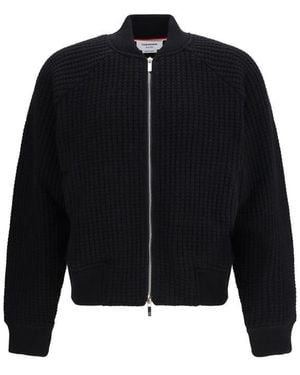 Thom Browne Wool Oves Aries Bomber Clothing - Black