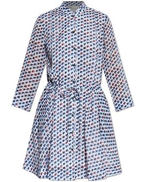 ワンピース TORY BURCH Cotton short dress with contrasting profiles Cotton Short Dress With Contrasting Profiles – MAYFEYR