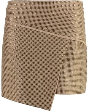 ANDREADAMO Asymmetric Miniskirt Polyester Skirt - Brown