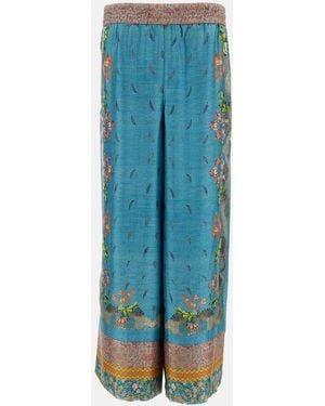 Pierre Louis Mascia Silk Trousers - Blue
