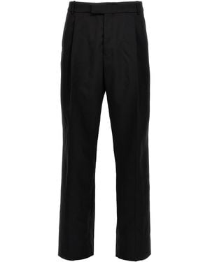 McQueen Gabardine Wool Trousers - Black