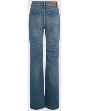 Saint Laurent Midi Cotton Jeans - Blue