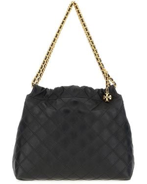 Tory Burch Nappa Leather Shopping Bag - Black