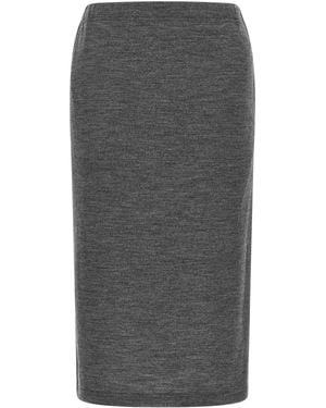 Junya Watanabe Mélange Wool Skirt - Grey