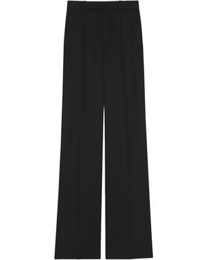 Saint Laurent Satin Flared Pants For - Black