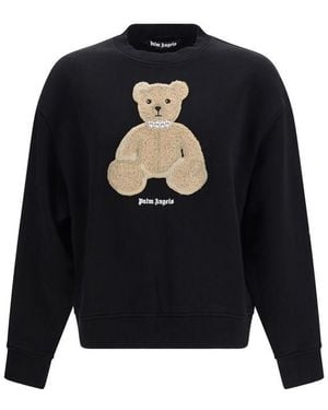 Palm Angels Cotton Sweatshirt Clothing - Black