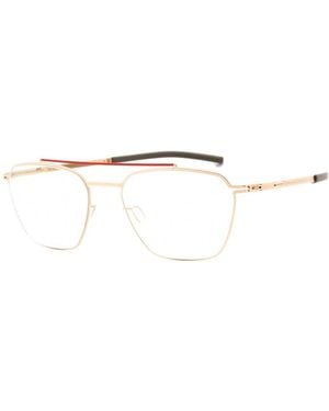 Ic! Berlin Eyeglasses Rectangle Full Rim, Rogochi Bridge Rose Warm Frame And Clear Demo Lenses Lens Lotsom1627B214 Sunglasses - Metallic