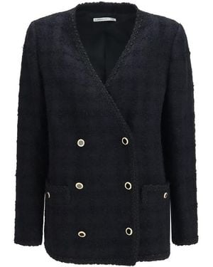 Alessandra Rich Cotton Full-Length Jacket Clothing - Blue