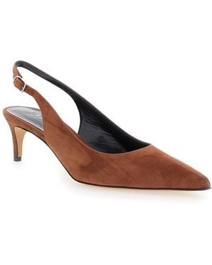 Le Plain Luisa Slingback Court Shoes With Low Heel - Brown