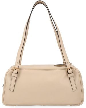 Versace Shoulder Bag Tag Lamb Leather - Natural