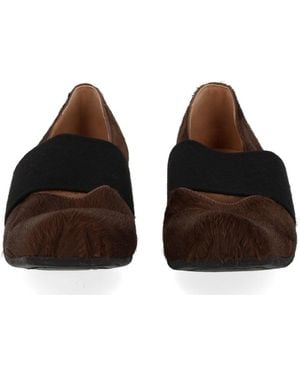 Uma Wang Square Toe Leather Ballerina Flats - Brown