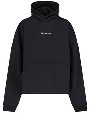 Balenciaga Logo Hoodie - Black