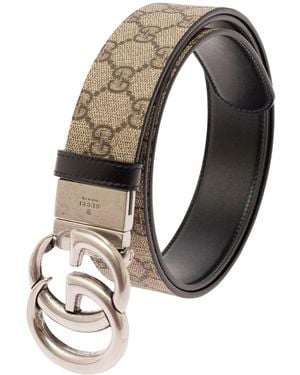 Gucci Reversible Belt Double G Buckle - Natural