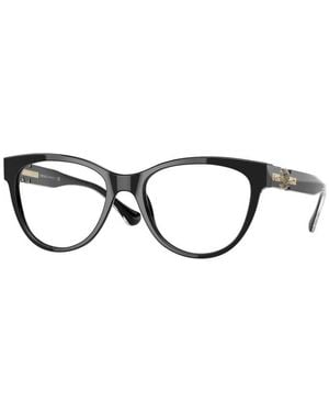Versace Eyeglasses Cat Eye Full Rim, Frame And Clear Demo Lenses Lens Ve3304Gb1 Sunglasses - Black