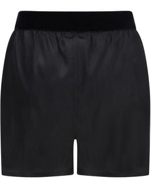 Tom Ford Stretch Silk Satin Pj Shorts - Black