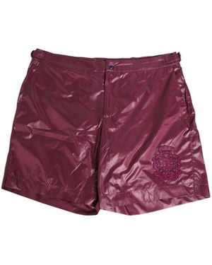 Dolce & Gabbana Polyester Logo Embossed Crest Swimwear Clothing - Purple