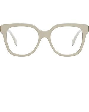 Fendi Mini Clear Demo Lenses Eyeglasses - Metallic