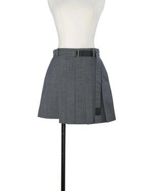 Sacai Short De Tailleur Suiting Gris - Grey