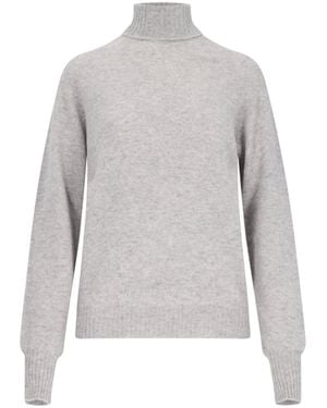 Ma'ry'ya Mélange Cashmere Turtleneck Sweater - Gray