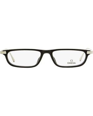 Omega Rectangular Eyeglasses Om5012 01A-Palladium 52Mm 5012 Plastic (Acetate)/Metal - Black