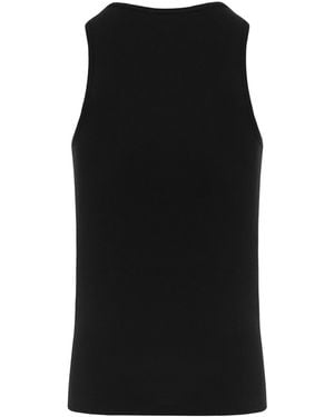 Tom Ford Top Sleeveless Ribbed Cotton Tops - Black