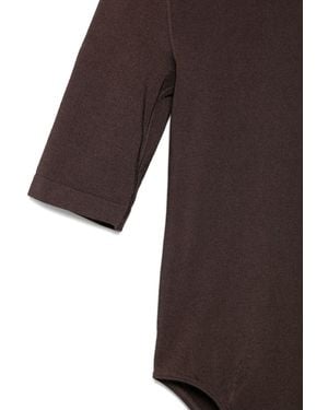 Wolford Solid Round Neck Top - Brown