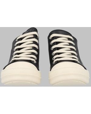 Rick Owens Low-Top Leather Sneakers Cow Sneakers - Metallic