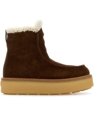 Prada Suede Ankle Boots - Brown