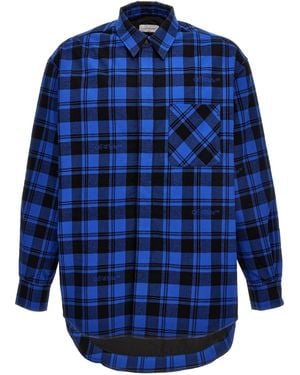 Off-White c/o Virgil Abloh Checked Flannel Shirt - Blue