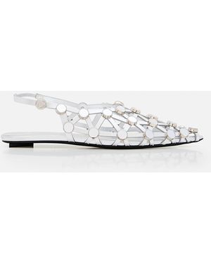 The Attico Leather Ballet Flats - White